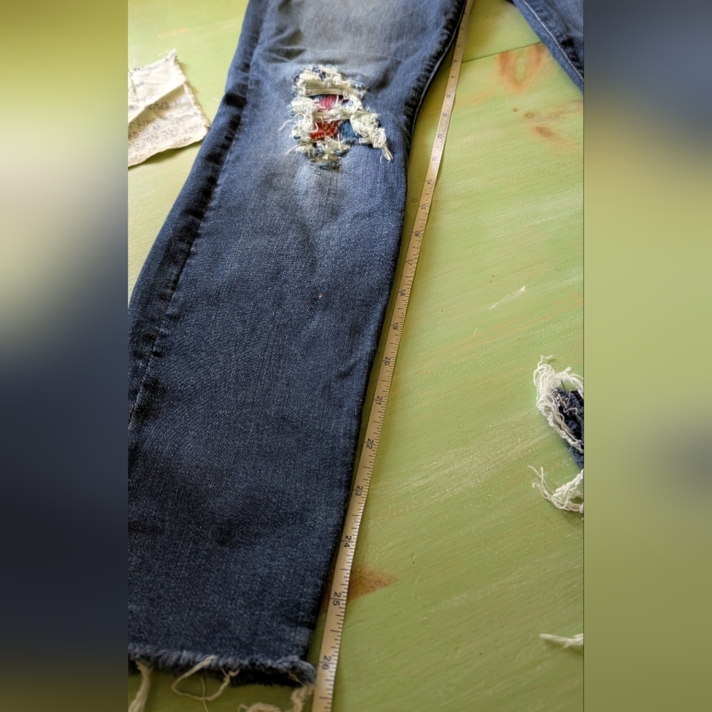 MOTHER Sample Patchwork Ankle Jeans - Picture 6 of 10